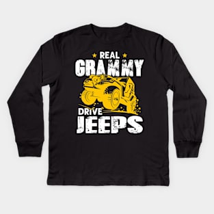 Real Grammy Drive Jeeps Jeep Men/Women/Kid Jeeps Lover Kids Long Sleeve T-Shirt